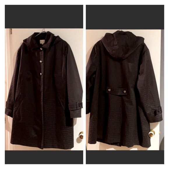BLACK WOOL COAT w/ Removable Button in Wool Liner!!! Winter Coat! Four Season! - Picture 15 of 16